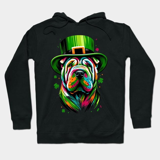 Chinese Shar-Pei Celebrates Saint Patrick's Day Hoodie by ArtRUs